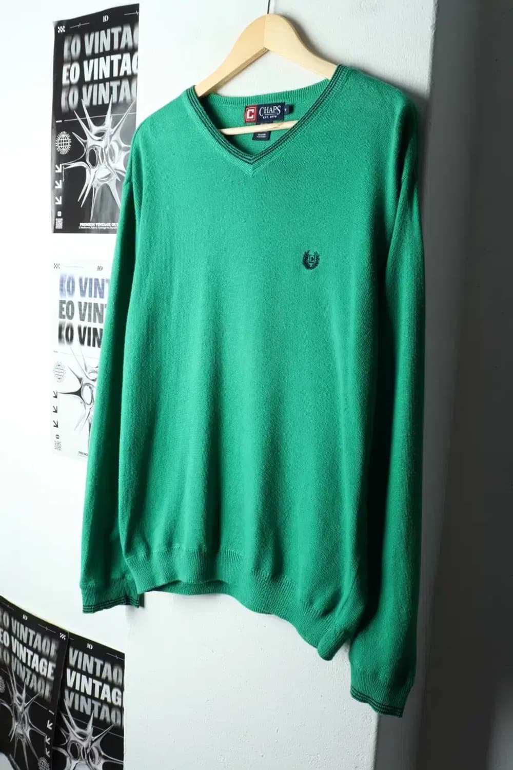 (M-XL) 브랜드빈티지 니트 챕스 브이넥 빅사이즈-1591D 상품이미지1