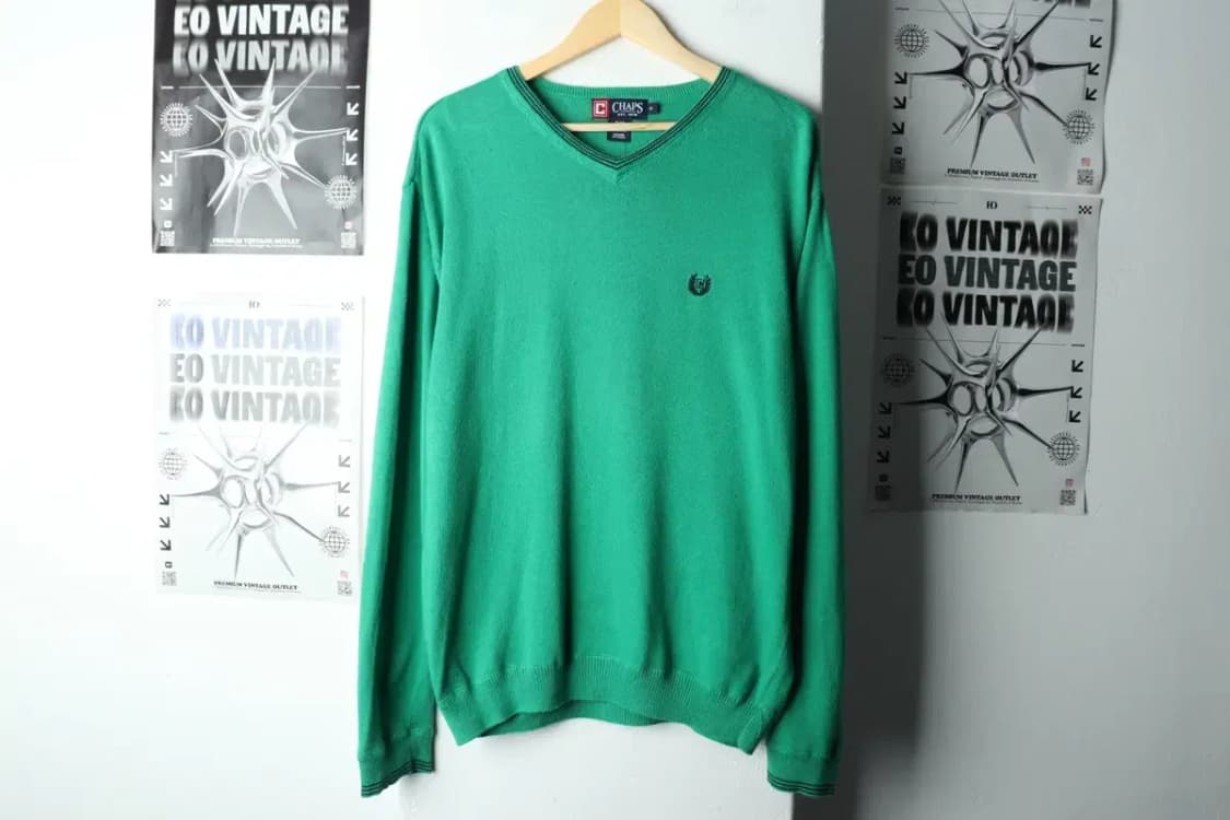 (M-XL) 브랜드빈티지 니트 챕스 브이넥 빅사이즈-1591D 상품이미지2