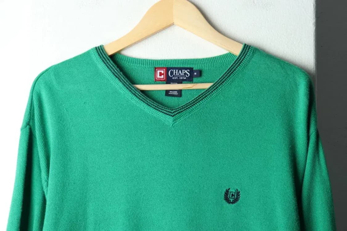 (M-XL) 브랜드빈티지 니트 챕스 브이넥 빅사이즈-1591D 상품이미지3