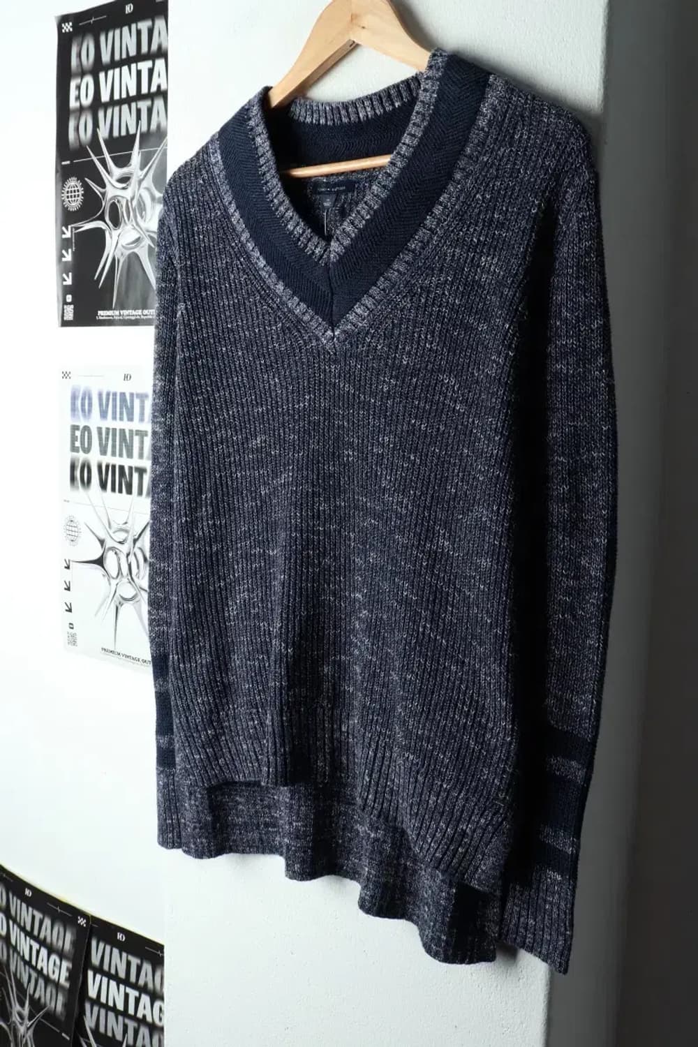 W(M-L) 타미힐피거 니트 브이넥 네이비 헤비울-1591F 상품이미지1