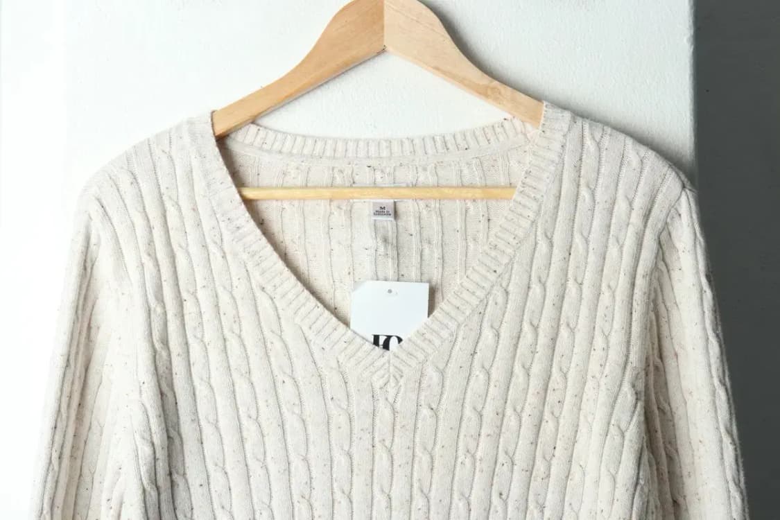 W(M-L) 브랜드빈티지 니트 브이넥 케이블 꽈배기-1592A 상품이미지3