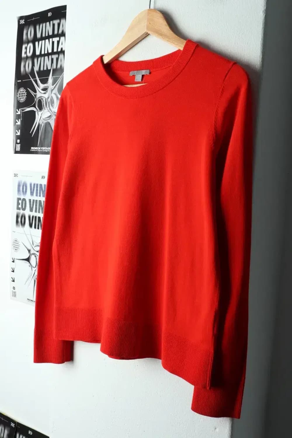 W(S-M) 코스 니트 레드 무지-1592C 상품이미지1