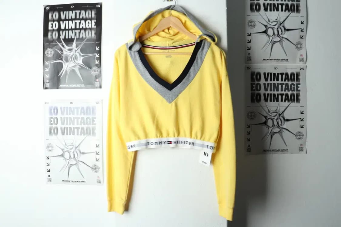 W(S-M) 타미힐피거 니트 후드 노랑 올드스쿨-1592F 상품이미지2