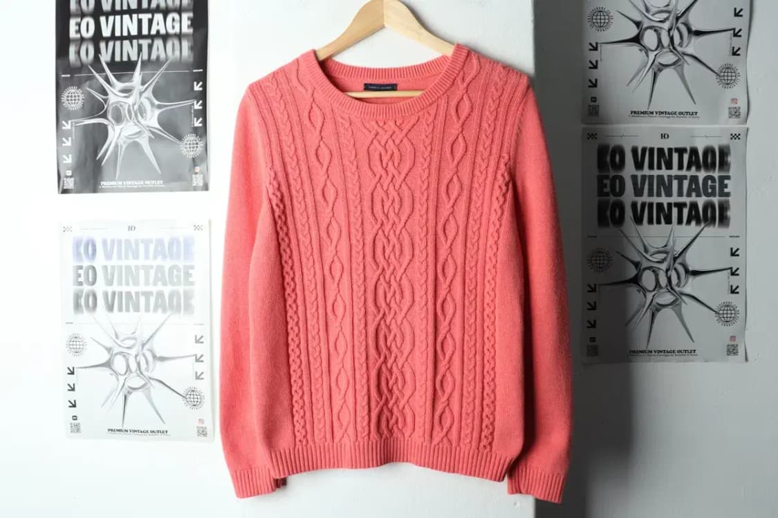 W(M) 타미힐피거 니트 핑크 케이블 꽈배기 딸기우유-15934 상품이미지2