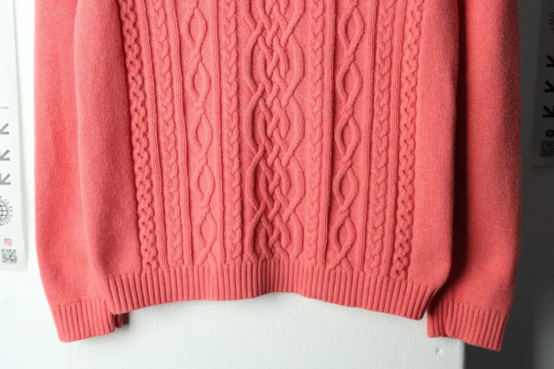 W(M) 타미힐피거 니트 핑크 케이블 꽈배기 딸기우유-15934 상품이미지4