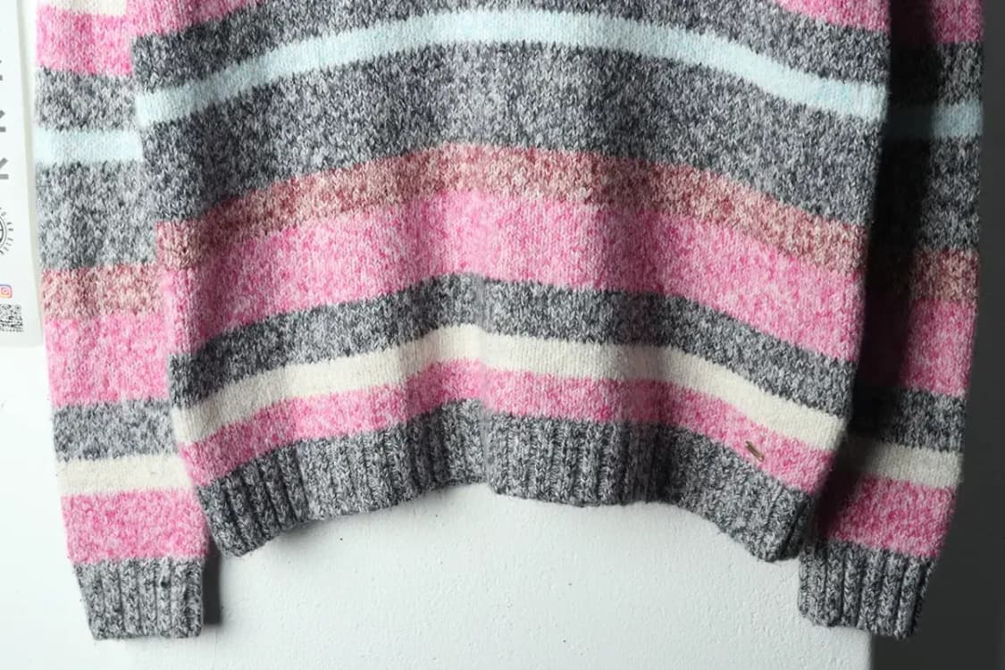 W(L-XL) 타미힐피거 니트 브이넥 스트라이프 솜사탕-15935 상품이미지4