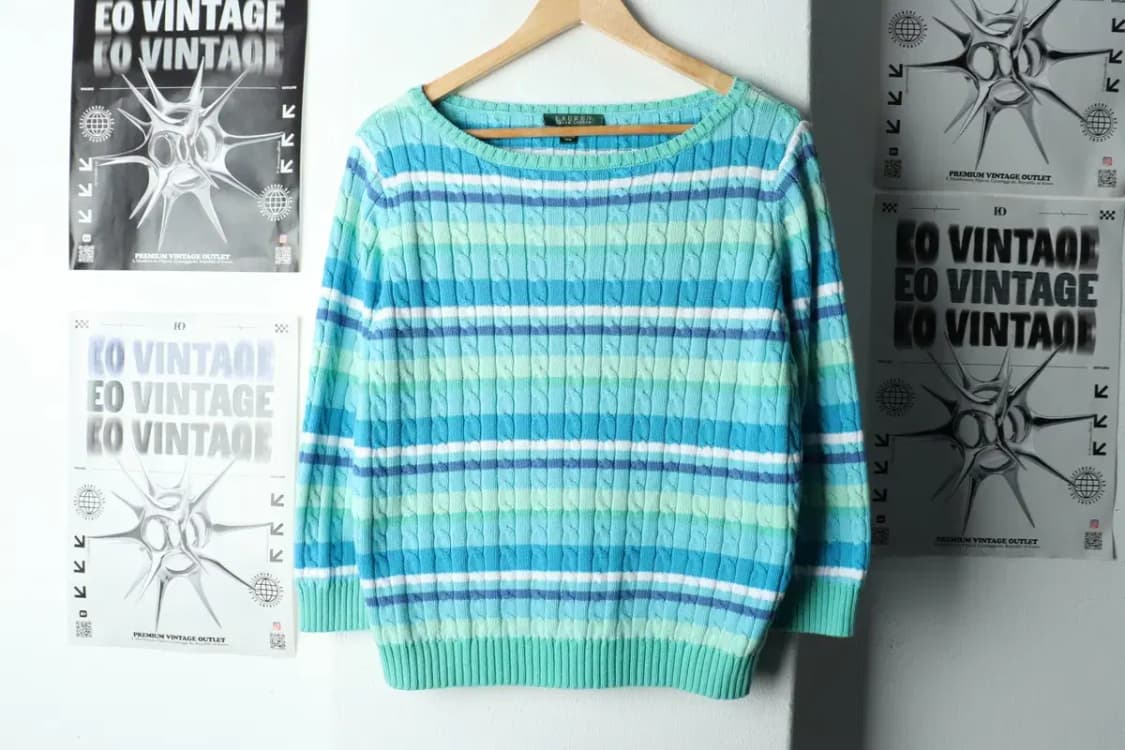 W(L) 폴로 랄프로렌 니트 케이블 꽈배기 민트-15936 상품이미지2