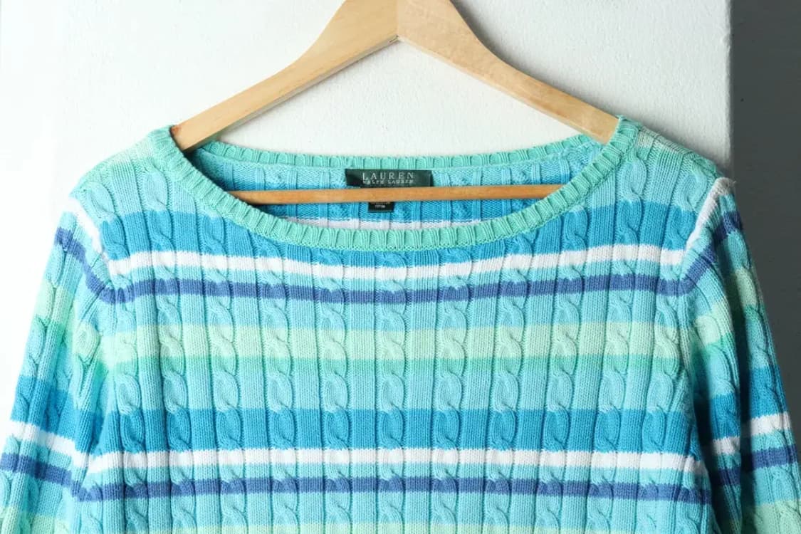 W(L) 폴로 랄프로렌 니트 케이블 꽈배기 민트-15936 상품이미지3