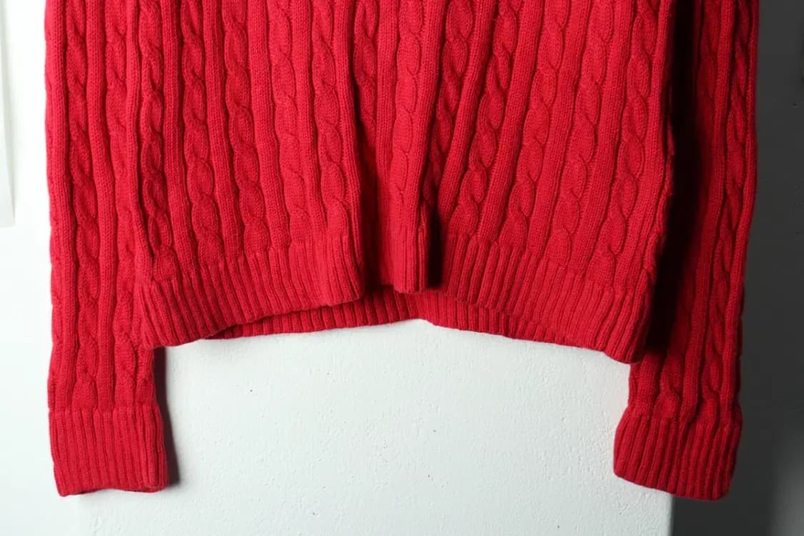 W(M-L) 브랜드빈티지 니트 엘엘빈 레드 케이블-15937 상품이미지4