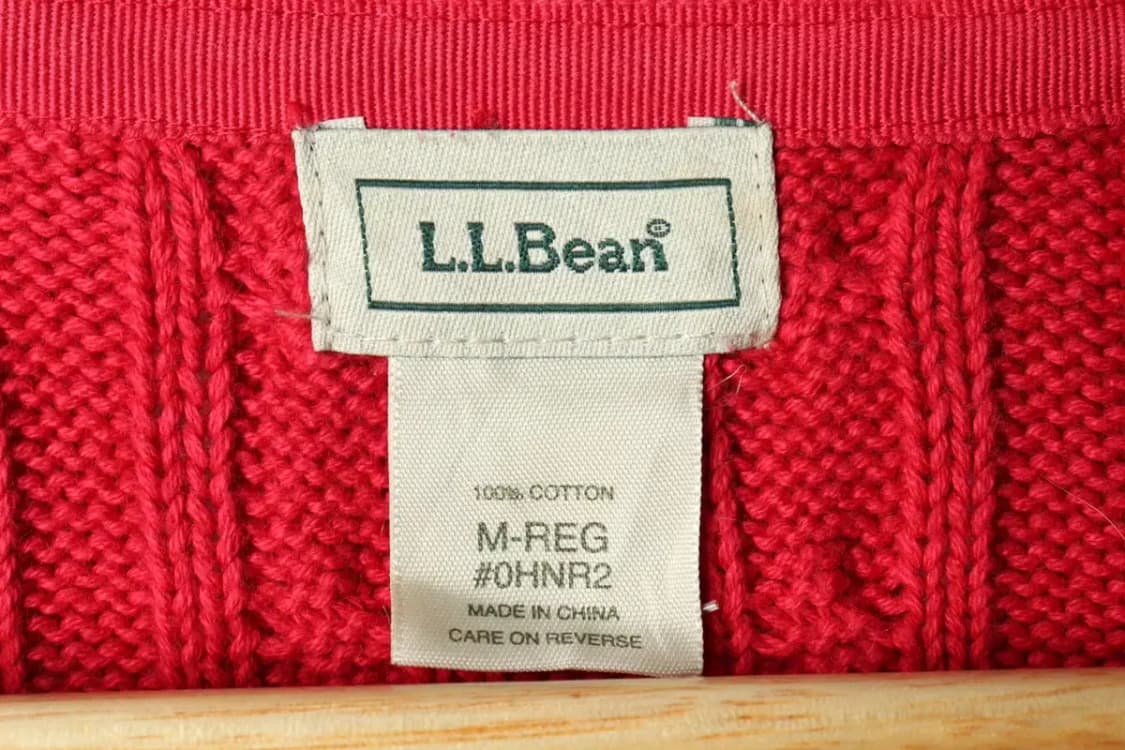 W(M-L) 브랜드빈티지 니트 엘엘빈 레드 케이블-15937 상품이미지5