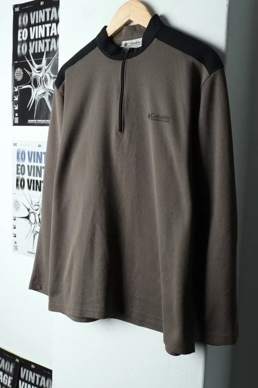 (XL) 컬럼비아 카라 긴팔티셔츠 기능성 반집업 카키-1599A 상품이미지1