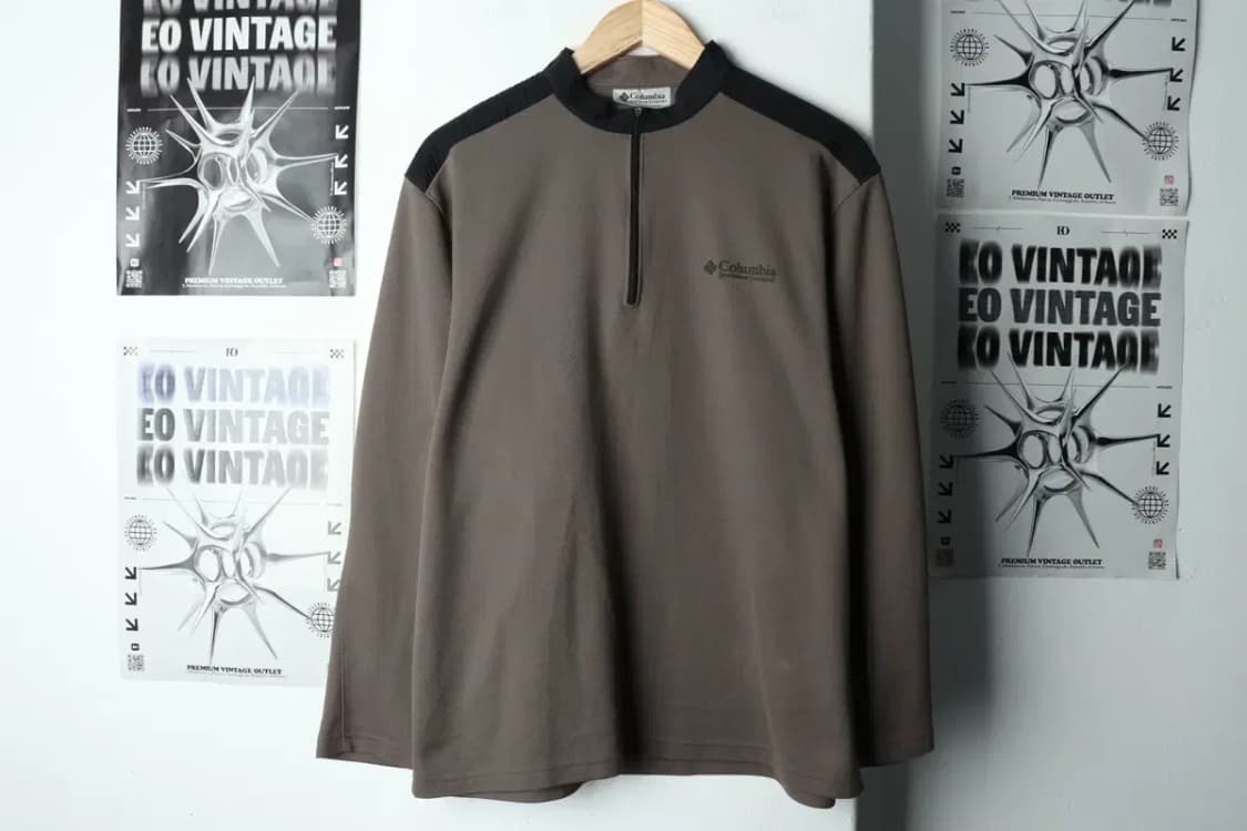 (XL) 컬럼비아 카라 긴팔티셔츠 기능성 반집업 카키-1599A 상품이미지2