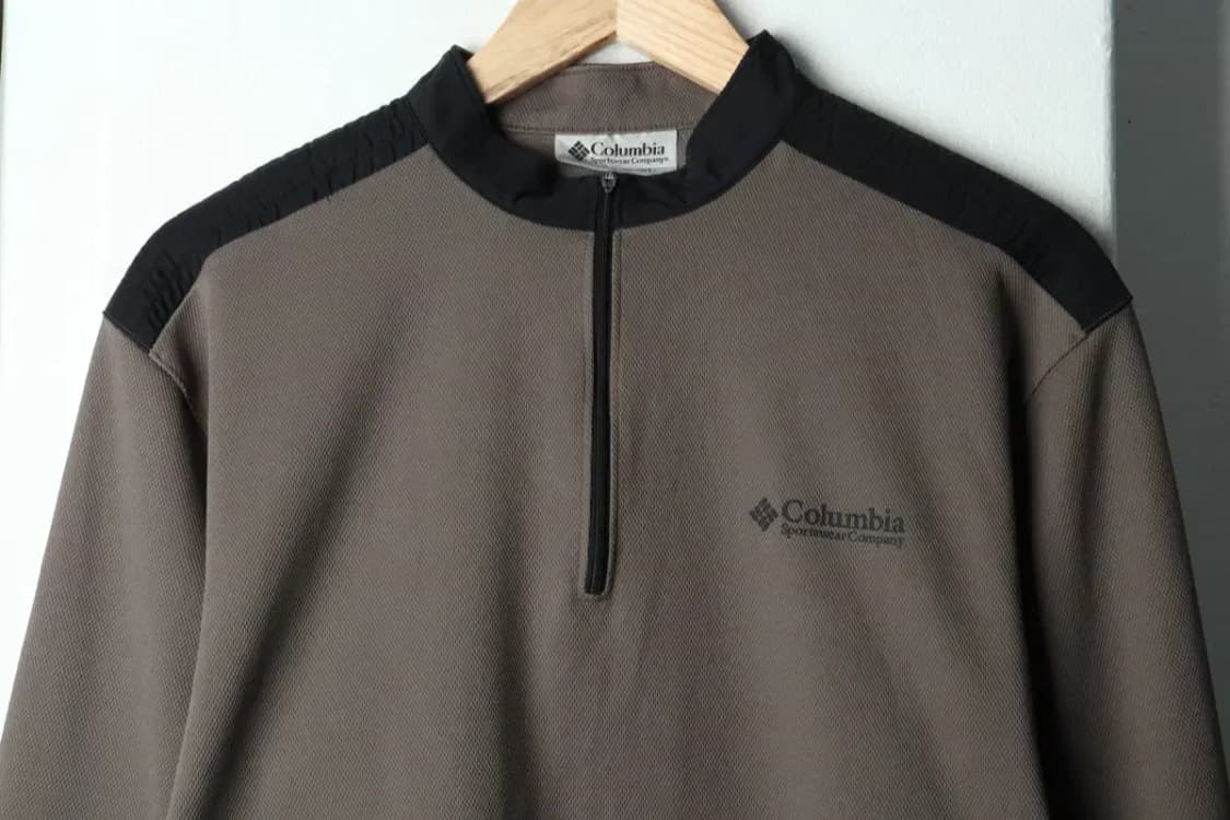 (XL) 컬럼비아 카라 긴팔티셔츠 기능성 반집업 카키-1599A 상품이미지3