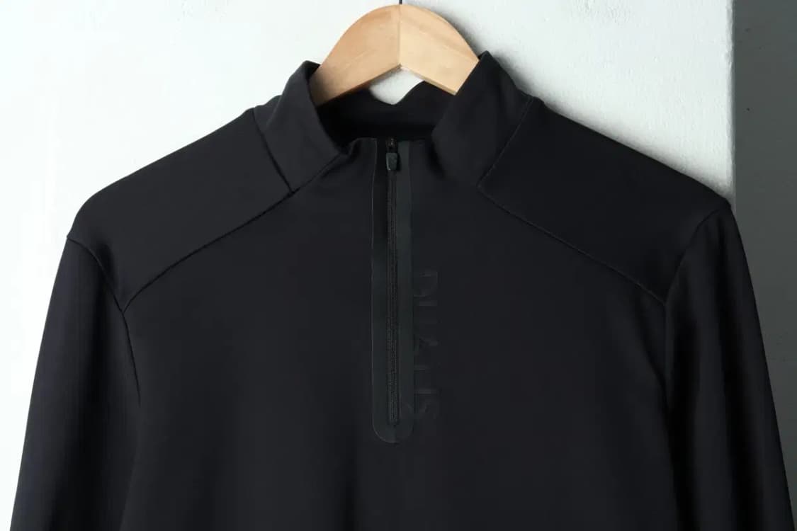 (M) 데상트 카라 긴팔티셔츠 기능성 반집업 블랙-1599B 상품이미지3