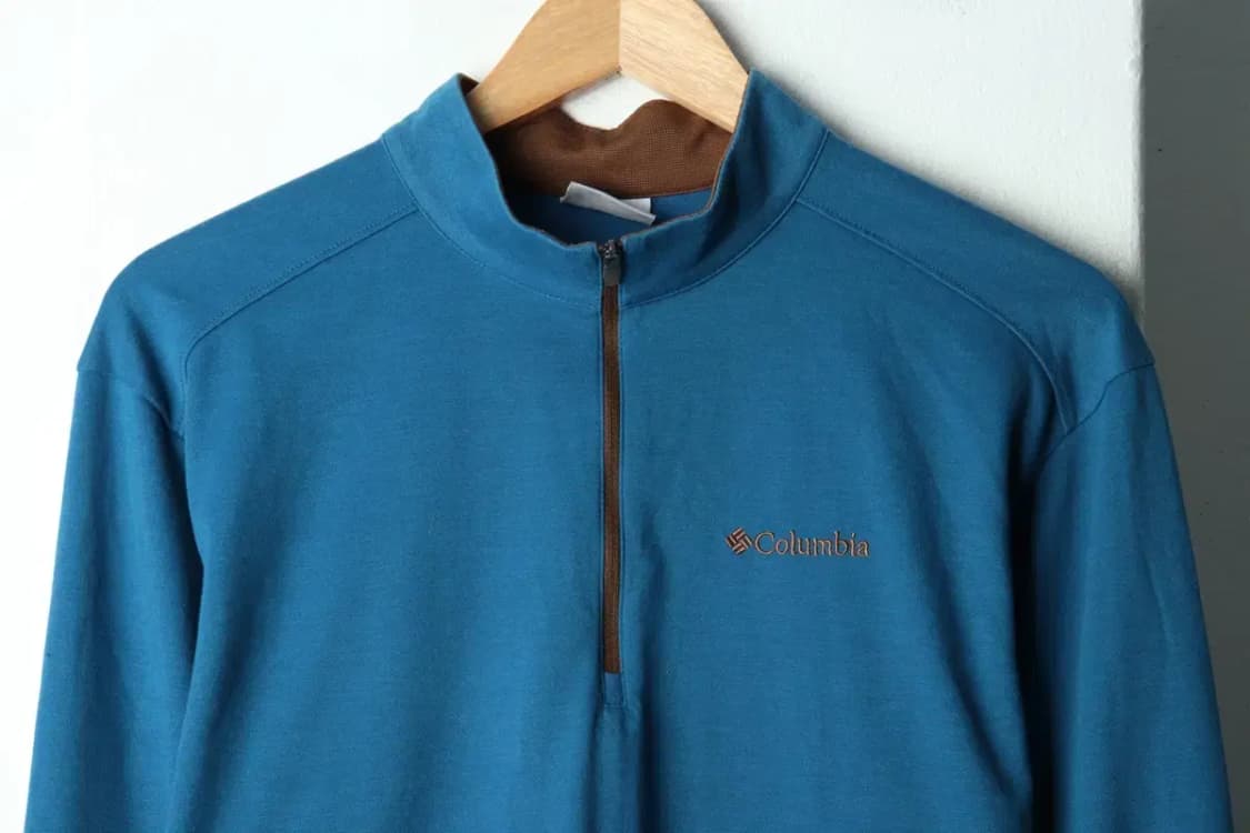 (XL) 컬럼비아 카라 긴팔티셔츠 기능성 반집업 블루-1599C 상품이미지3