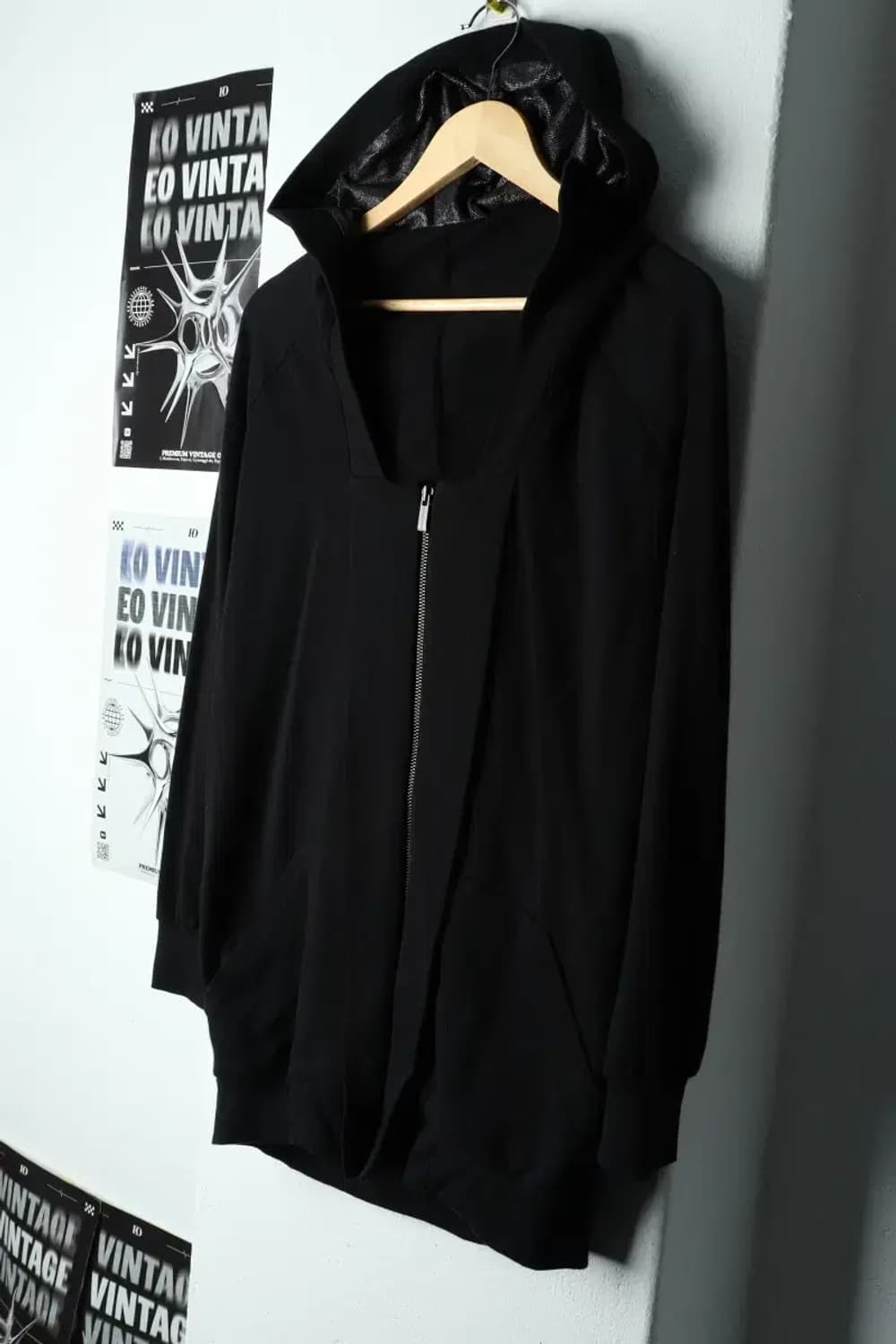 W(M) 코데즈 컴바인 후드집업 블랙 롱-1599F 상품이미지1