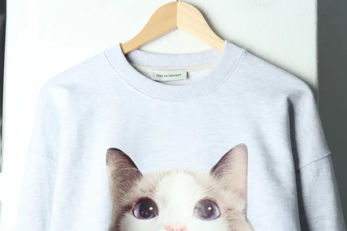 W(XL) 브랜드빈티지 맨투맨 티셔츠 에트오소메 고양이 키치-159A1 상품이미지3