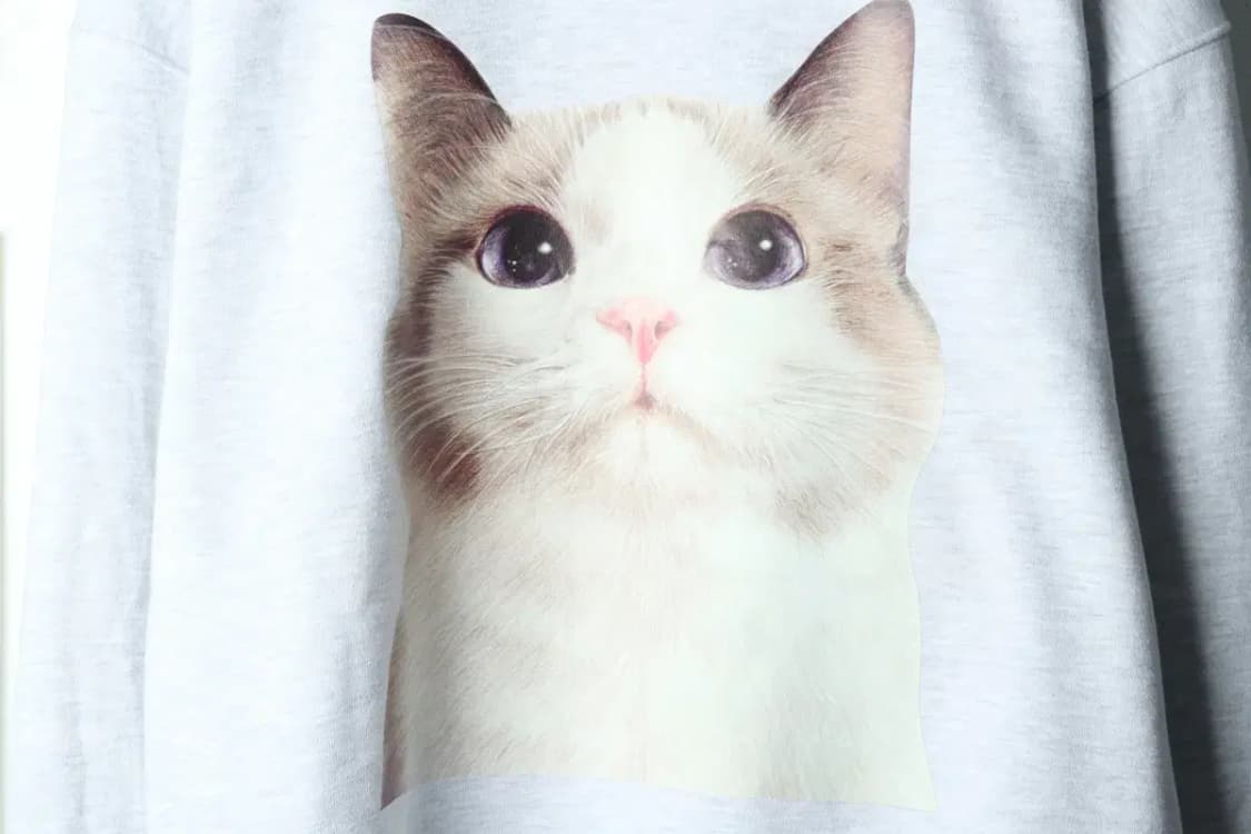 W(XL) 브랜드빈티지 맨투맨 티셔츠 에트오소메 고양이 키치-159A1 상품이미지5