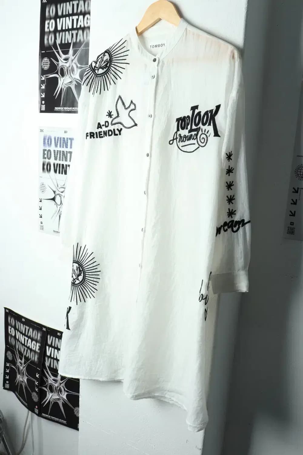 W(F) 톰보이 드레스 원피스 셔츠 자수 한정판-159A6 상품이미지1