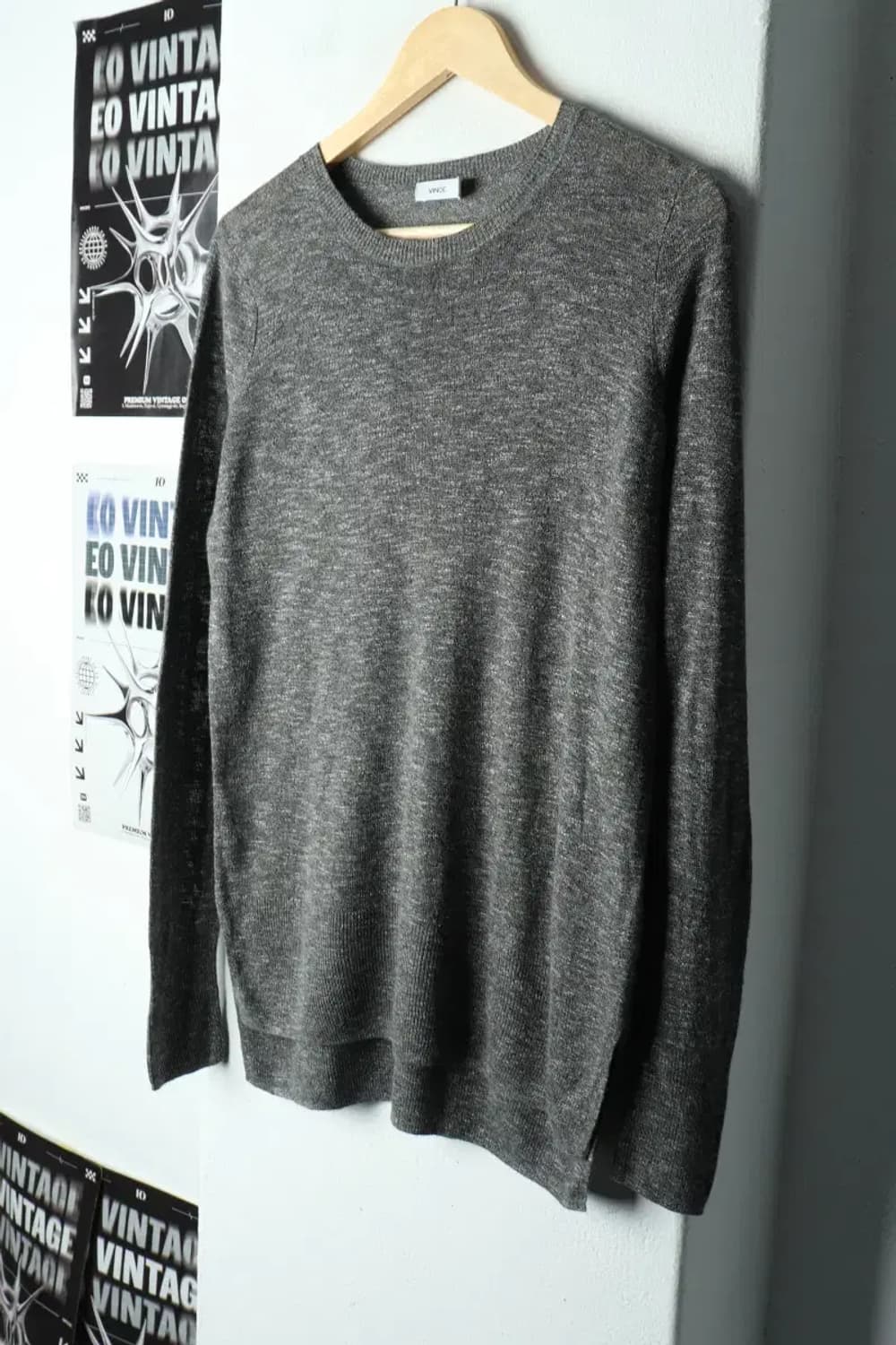W(XS-S) 브랜드빈티지 니트 빈스 그레이 린넨-159A9 상품이미지1