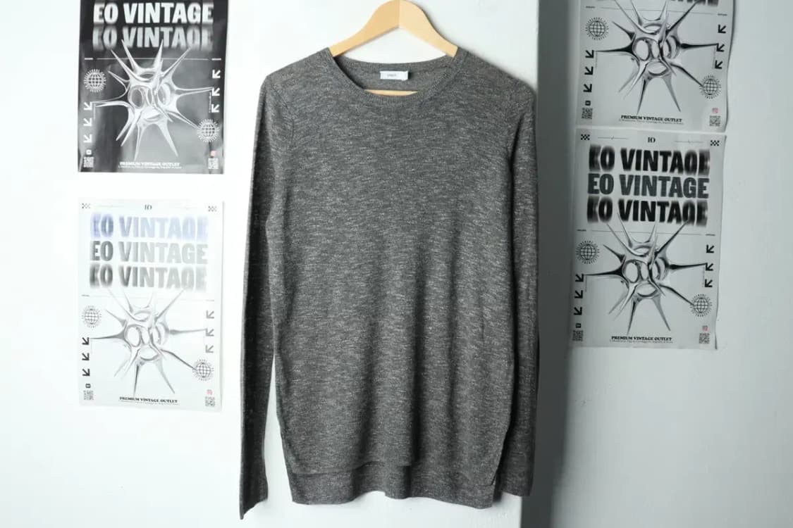 W(XS-S) 브랜드빈티지 니트 빈스 그레이 린넨-159A9 상품이미지2