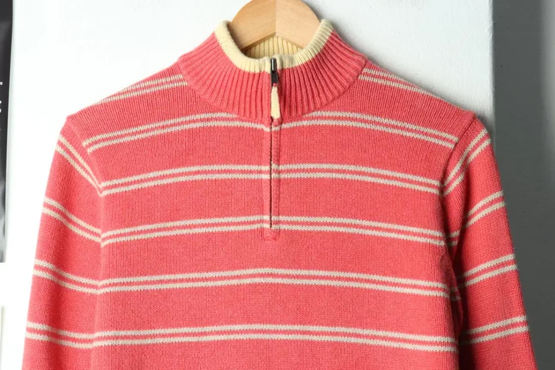 W(S) 브랜드빈티지 니트 엘엘빈 반집업 스트라이프-159AA 상품이미지3