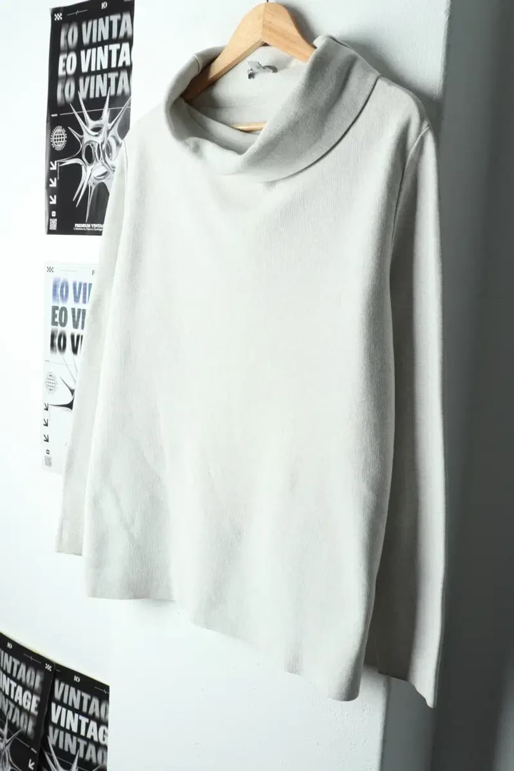 W(L-XL) 코스 니트 작은오염 목폴라 멜란지그레이-159AB 상품이미지1