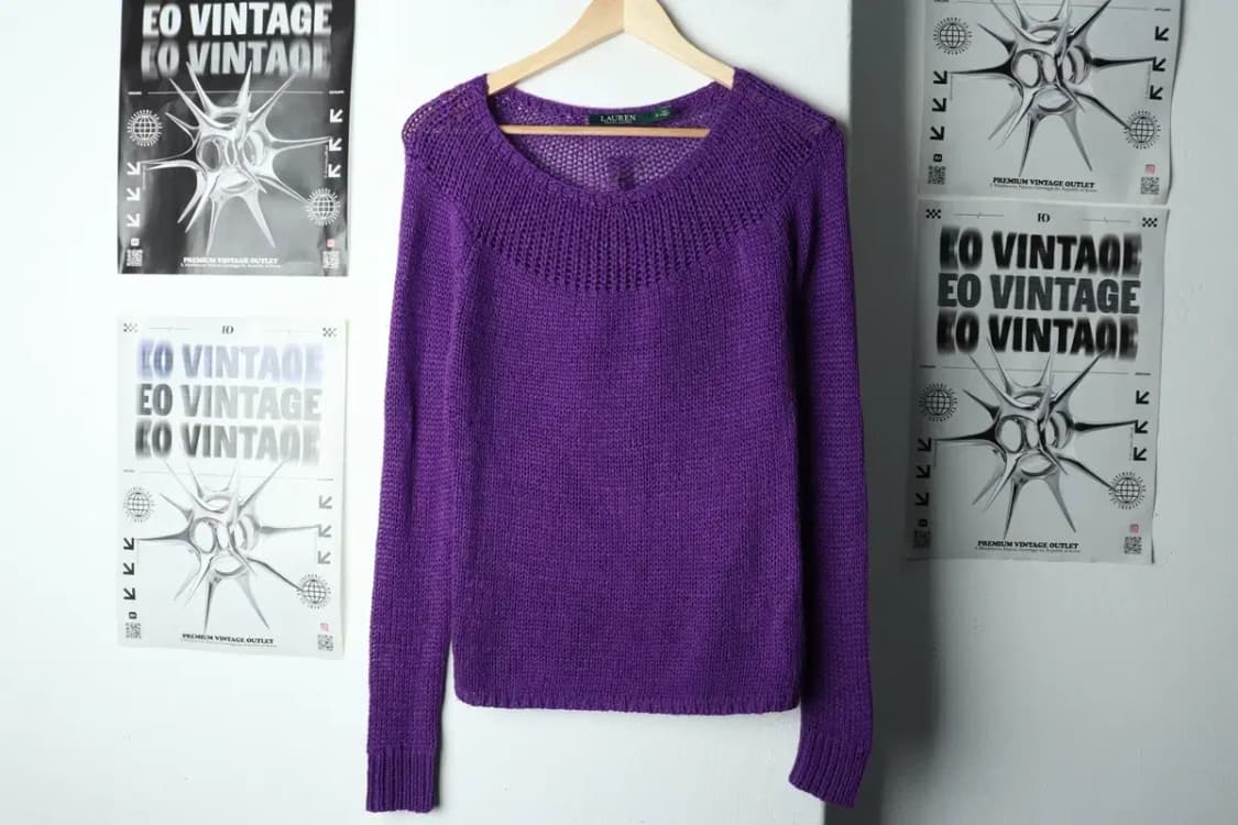 W(S-M) 폴로 랄프로렌 니트 퍼플 유니크 기본핏-159AD 상품이미지2
