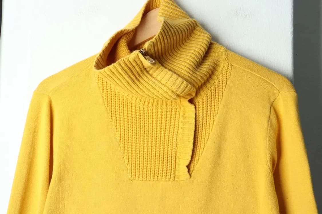 W(L) 폴로 랄프로렌 니트 목폴라 반집업 노랑-159AE 상품이미지3