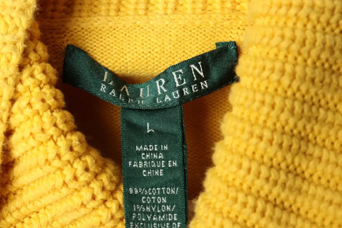 W(L) 폴로 랄프로렌 니트 목폴라 반집업 노랑-159AE 상품이미지7