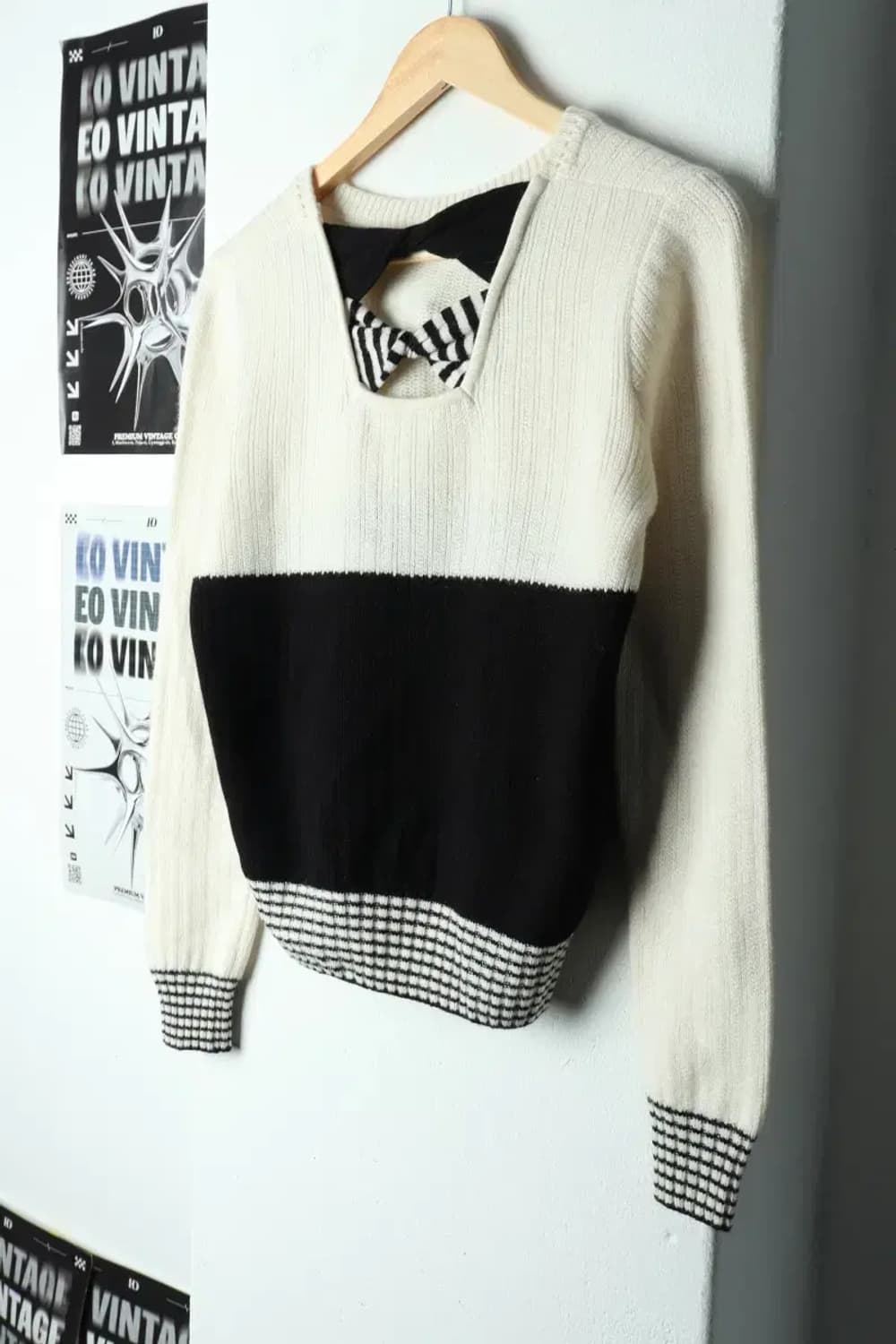 W(S) 브랜드빈티지 니트 레니본 리본 화이트-159B1 상품이미지1