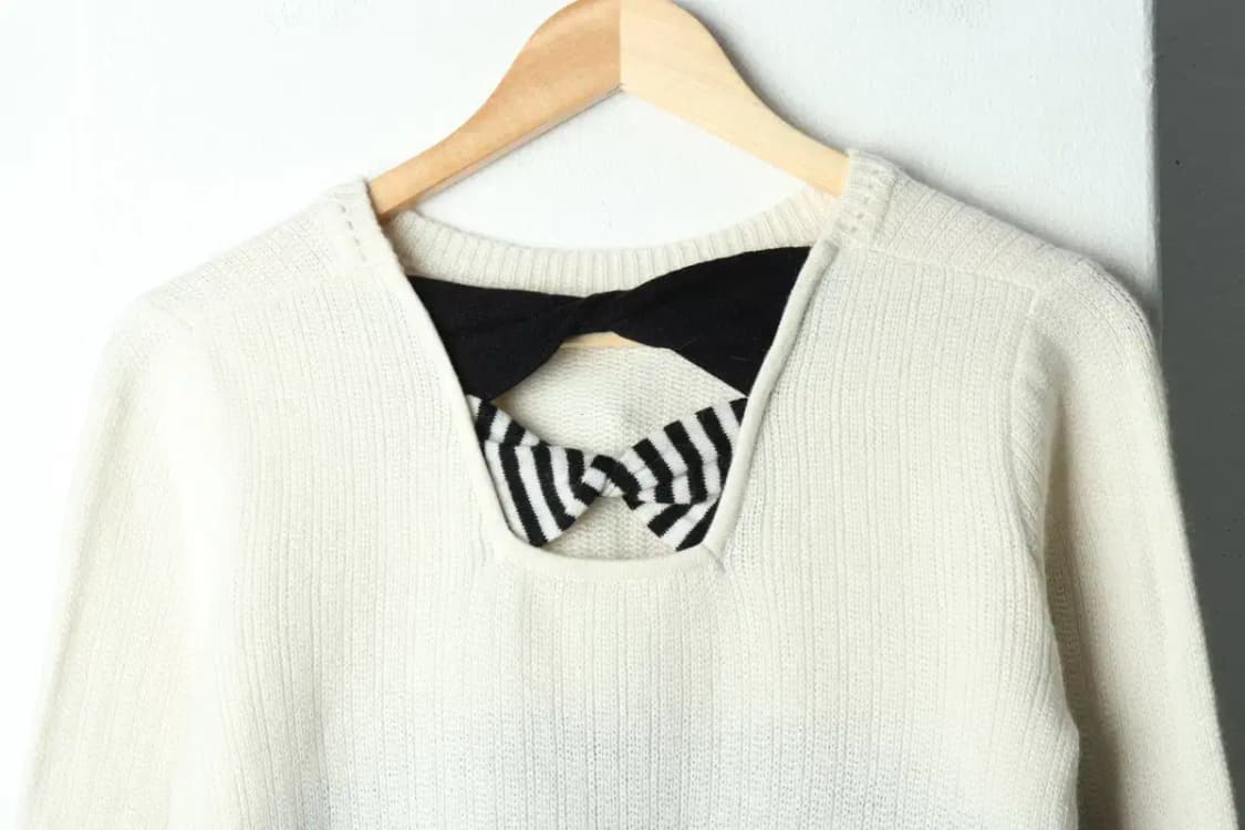 W(S) 브랜드빈티지 니트 레니본 리본 화이트-159B1 상품이미지3