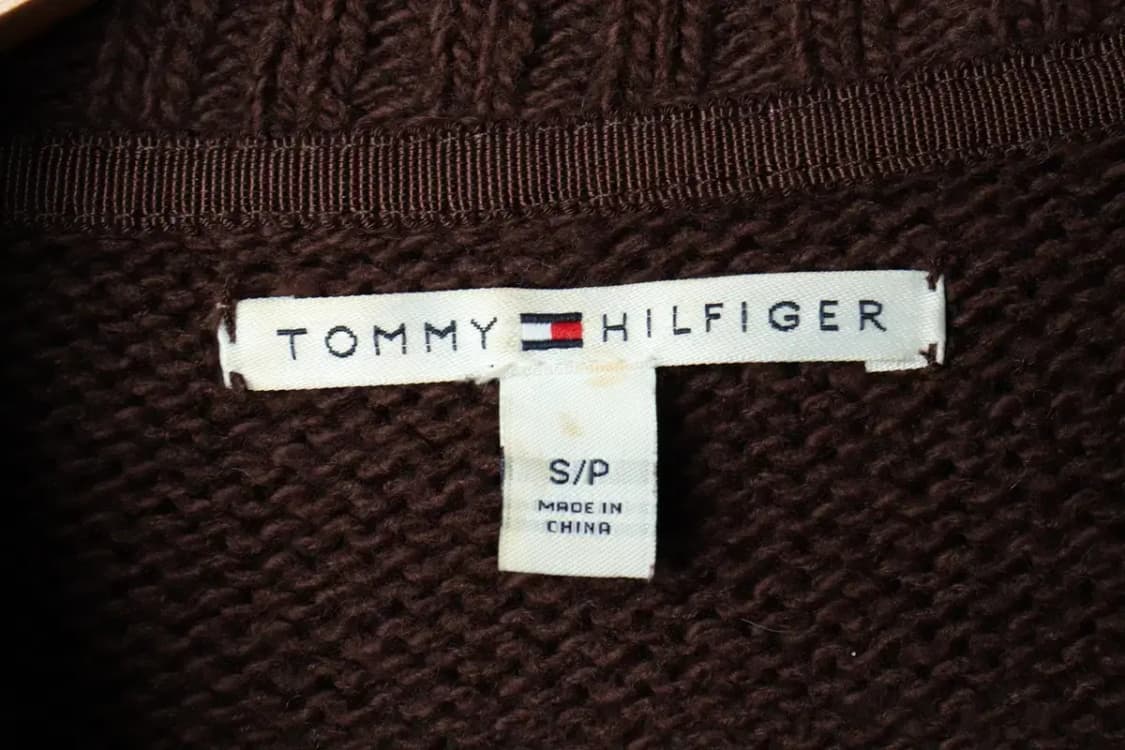 W(S-M) 타미힐피거 니트 가디건 카라 브라운-159B3 상품이미지5