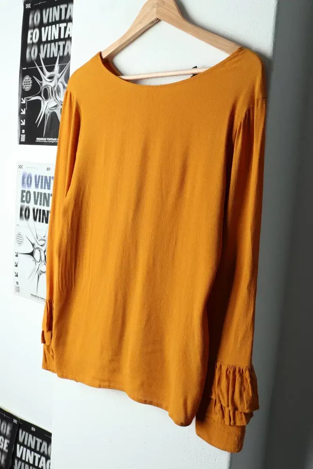 W(L-XL) 브랜드빈티지 셔츠 남방 마시모두띠 노랑 블라우스-159BA 상품이미지1