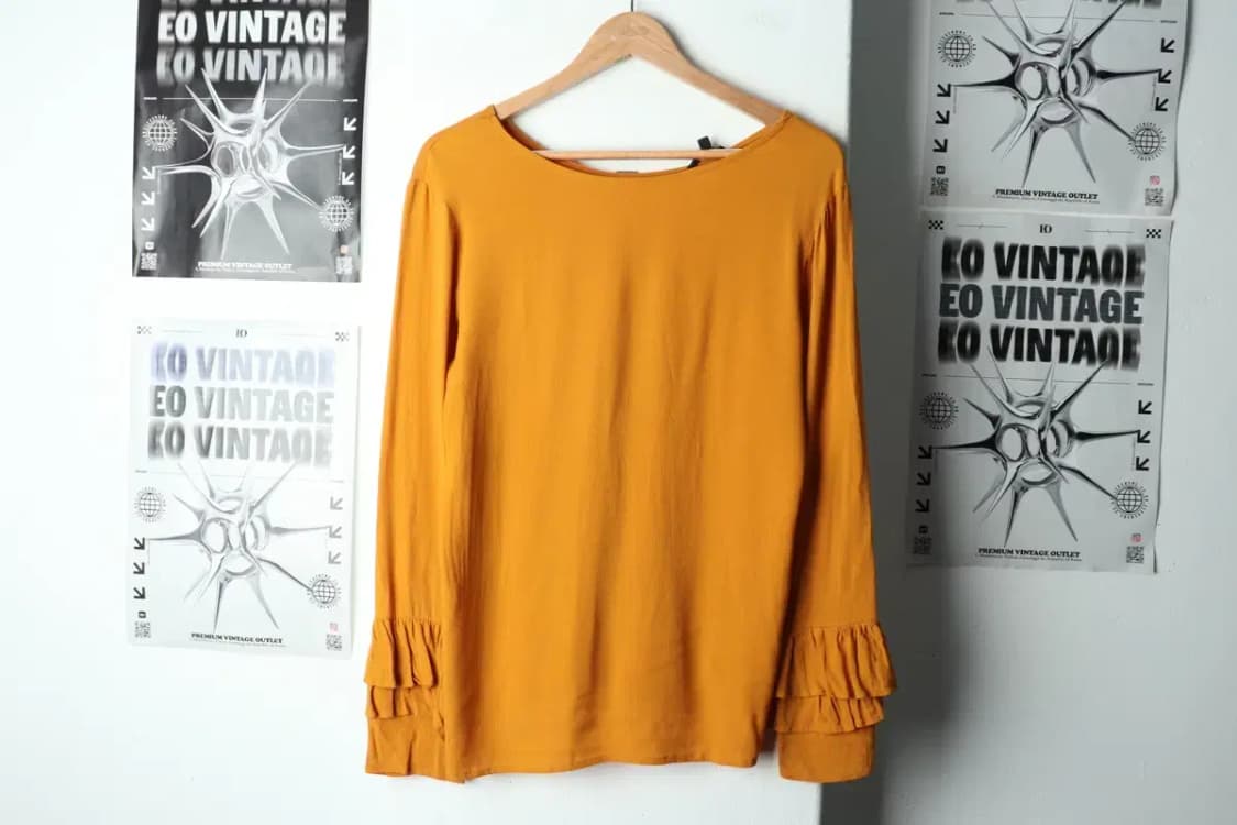 W(L-XL) 브랜드빈티지 셔츠 남방 마시모두띠 노랑 블라우스-159BA 상품이미지2