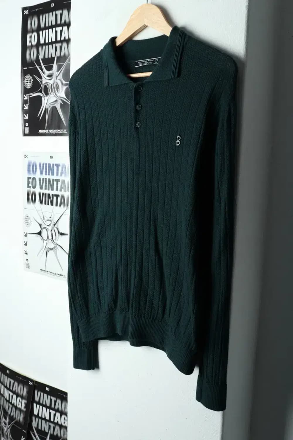 (L) 바스키아 카라 긴팔티셔츠 니트 그린-159BE 상품이미지1