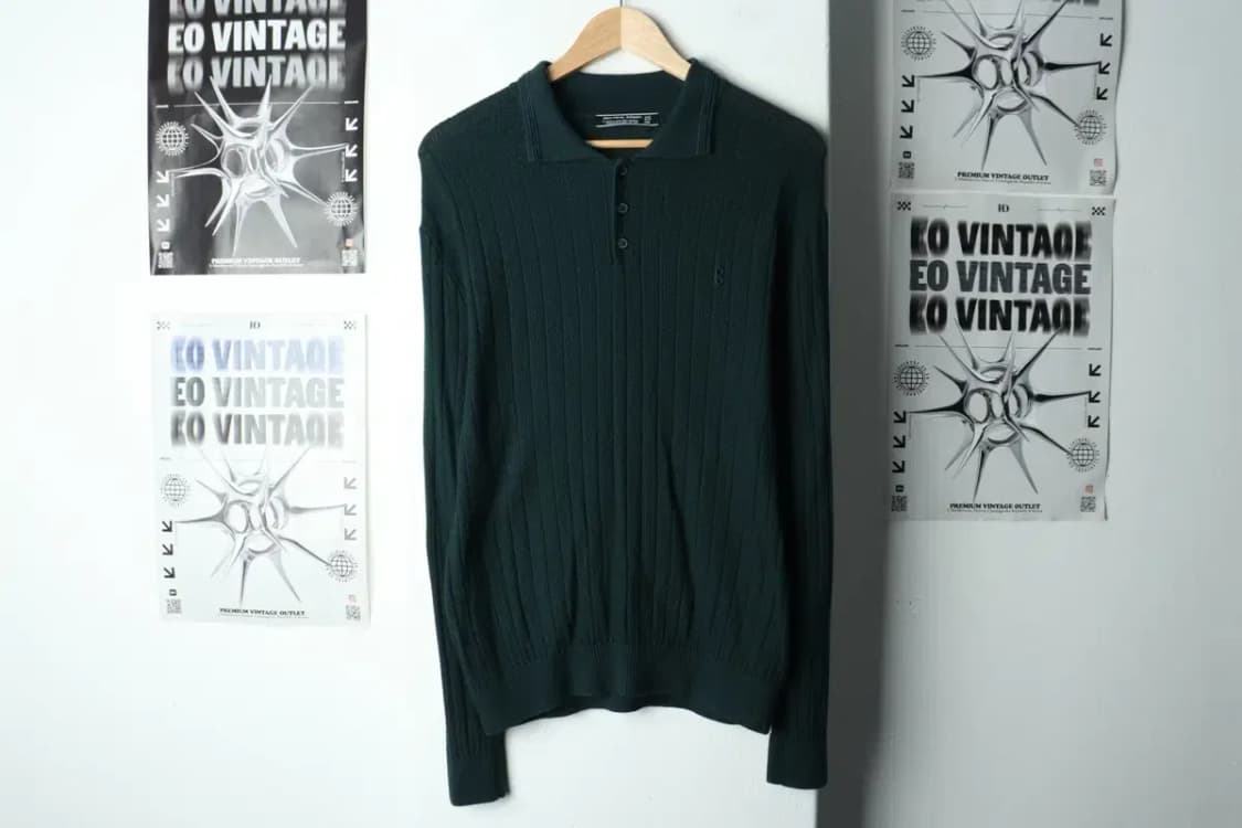 (L) 바스키아 카라 긴팔티셔츠 니트 그린-159BE 상품이미지2