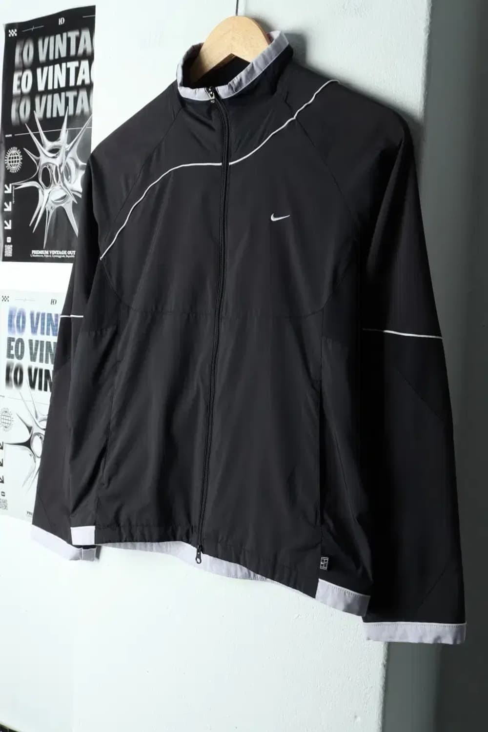 W(S) 나이키 집업 바람막이 점퍼자켓 년대 블랙 올드스쿨-159BF 상품이미지1