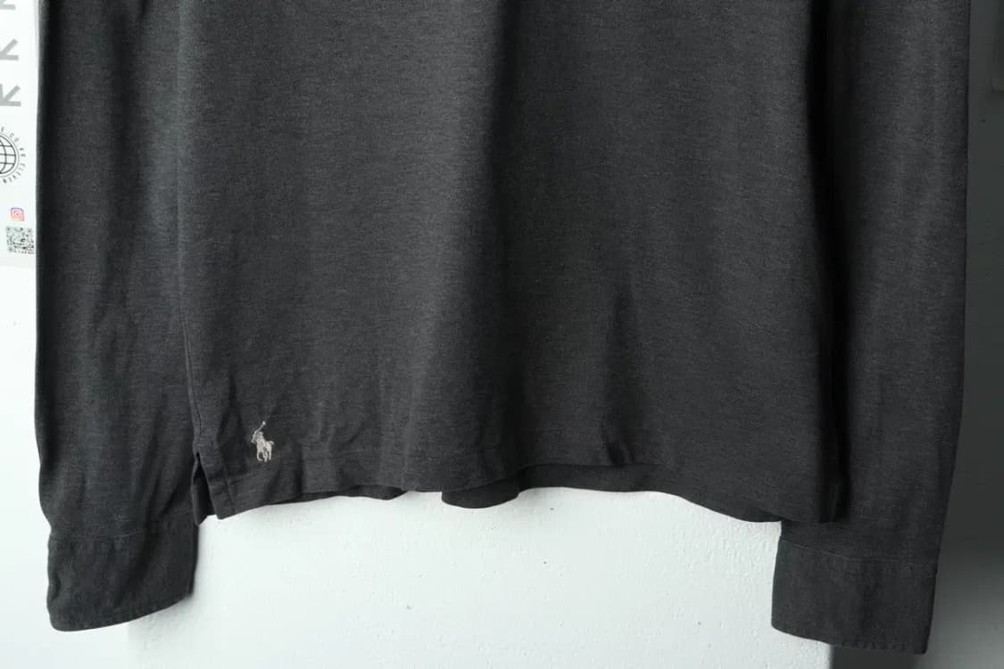 (M-L) 폴로 랄프로렌 카라 긴팔티셔츠 슬림핏 그레이 포니-159C6 상품이미지4