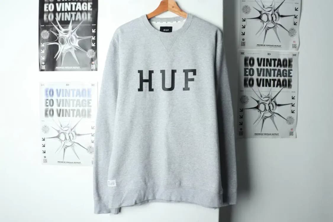 (L-XL) 허프 맨투맨 티셔츠 로고 그레이 기모-159C7 상품이미지2