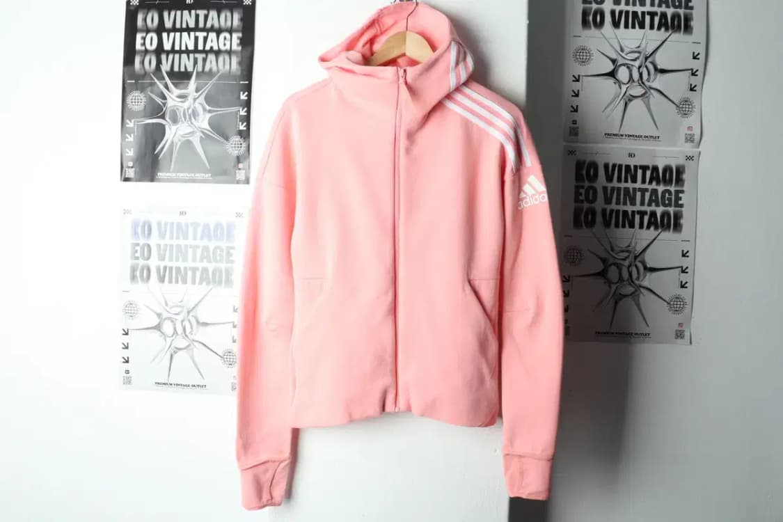 W(XS) 아디다스 후드집업 핑크 올드스쿨 딸기우유-15A3F 상품이미지2