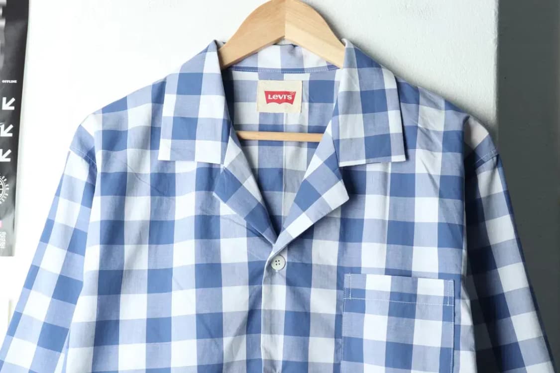 (M-L) 리바이스 셔츠 남방 체크 블루-15A45 상품이미지3