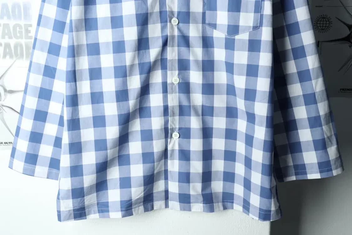 (M-L) 리바이스 셔츠 남방 체크 블루-15A45 상품이미지4