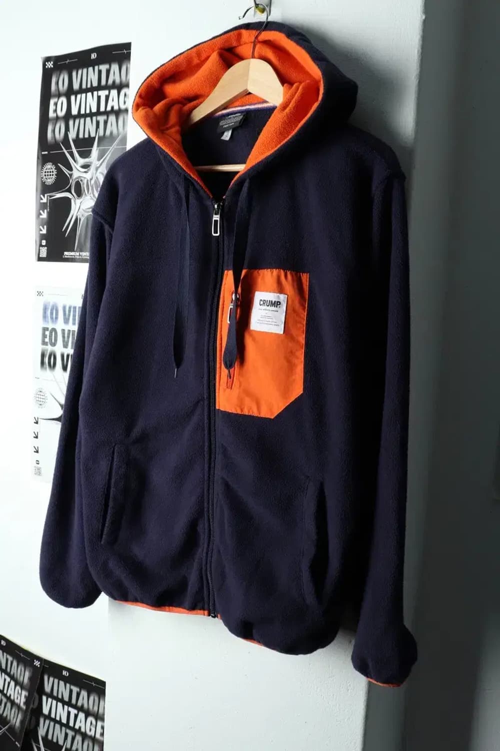 (F) 브랜드빈티지 후드집업 크럼프 후리스 네이비-15A47 상품이미지1