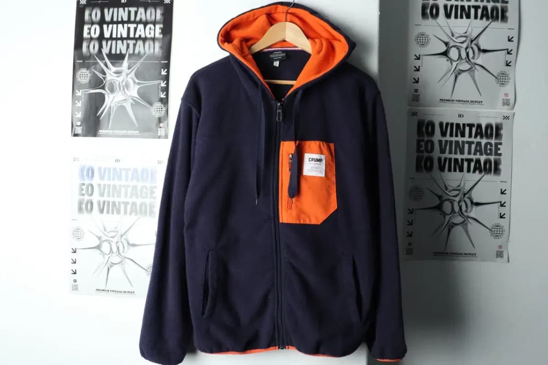(F) 브랜드빈티지 후드집업 크럼프 후리스 네이비-15A47 상품이미지2
