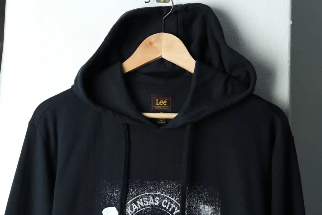 (M-2XL) 리 후드티셔츠 빅로고 블랙 올드스쿨-15A4D 상품이미지3