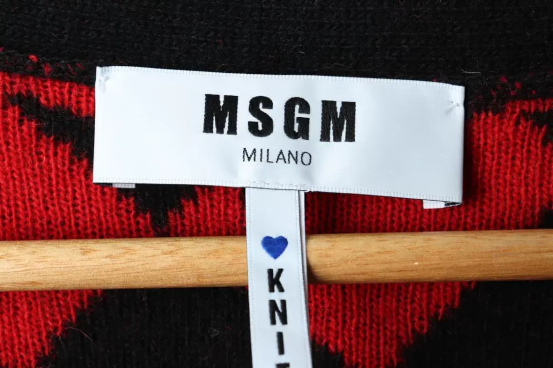 (S-M) 엠에스지엠 니트 가디건 레드 아가일 패턴-15A4E 상품이미지6