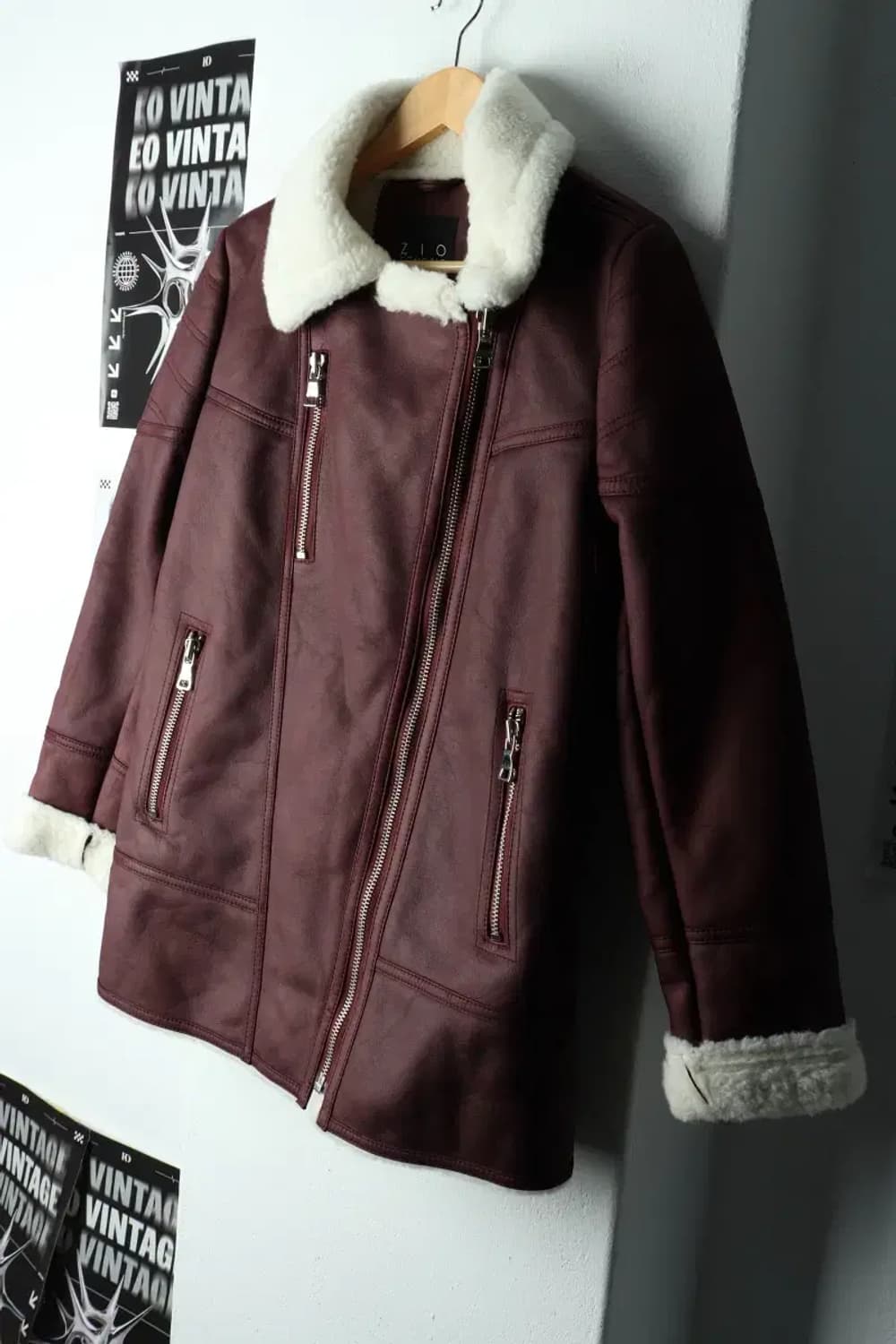 W(XL) 지오송지오 집업 바람막이 점퍼자켓 무스탕 버건디-15A56 상품이미지1