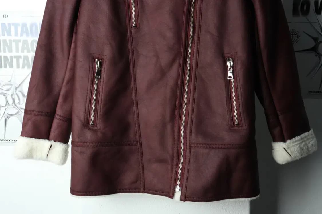 W(XL) 지오송지오 집업 바람막이 점퍼자켓 무스탕 버건디-15A56 상품이미지4
