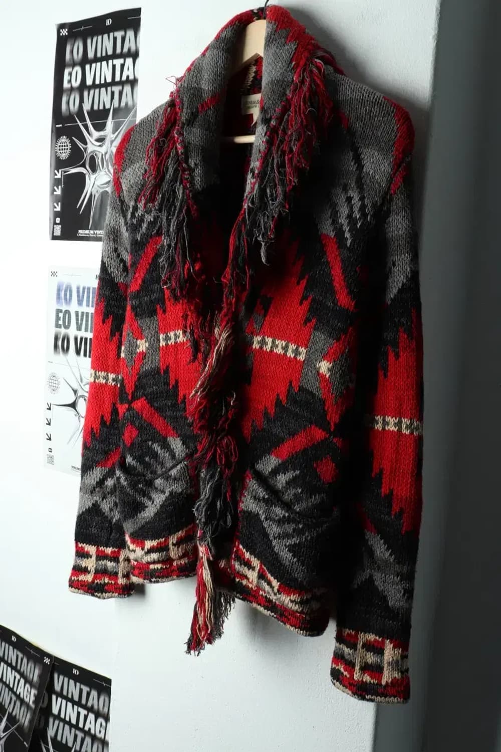 W(S) 폴로 랄프로렌 니트 가디건 나바호 헤비 에스닉 희귀-15A5B 상품이미지1